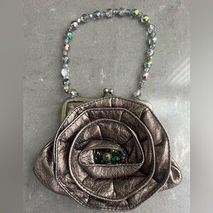 Chic Metallic Bronze Rose Clutch